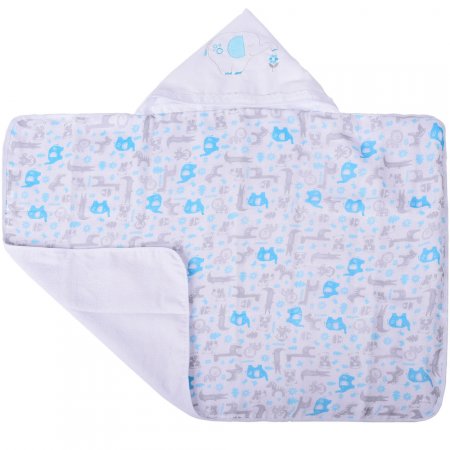 Toalha de Banho Fisher-Price com Capuz Bordado e Forro Fralda Masculino