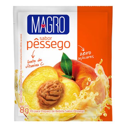 Refresco Magro Sabor Pessego Zero Açucares 8g