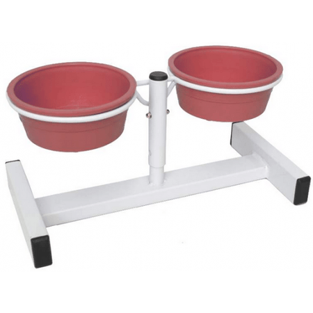 Comedouro Plastico Suporte Regulavel Vermelho-nº1