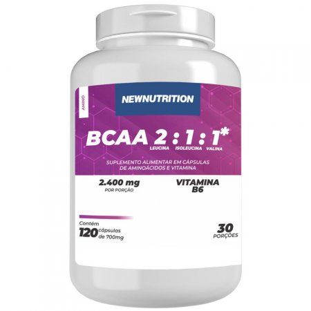 BCAA 2:1:1 2400mg - 120 Cápsulas NEWNUTRITION