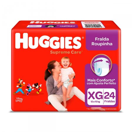 Fralda Roupinha Huggies Supreme Care Tamanho XG com 24 unidades