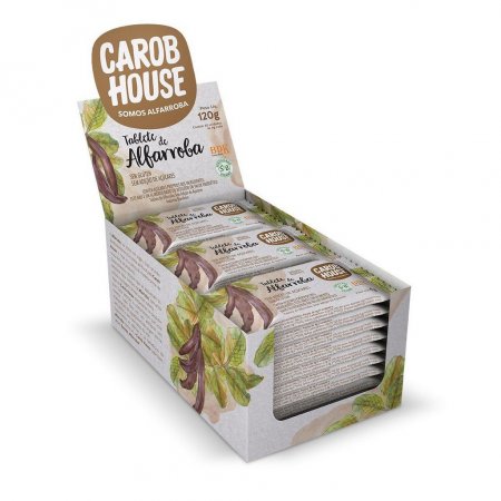 Alfarroba em Tabletes Carob House 120g - Display c/30 unid. de 4g