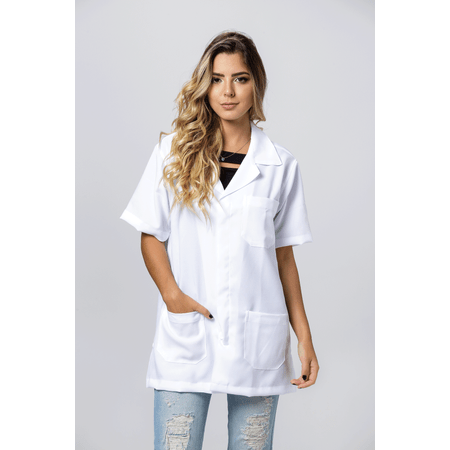 Jaleco Manga Curta Feminino Oxford Tamanho:PP