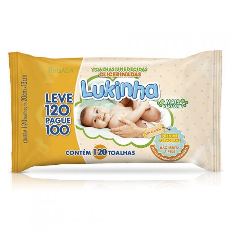 Toalhas Umedecidas Glicerinadas  Lukinha (120 un)