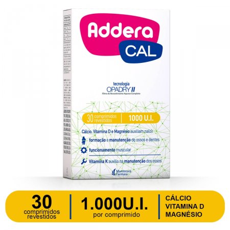 Suplemento Alimentar Addera CAL 1.000UI com 30 comprimidos