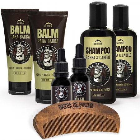 Kit 2 Shampoo 2 Balm 2 Oleo + Frete Grátis + Pente Curvo