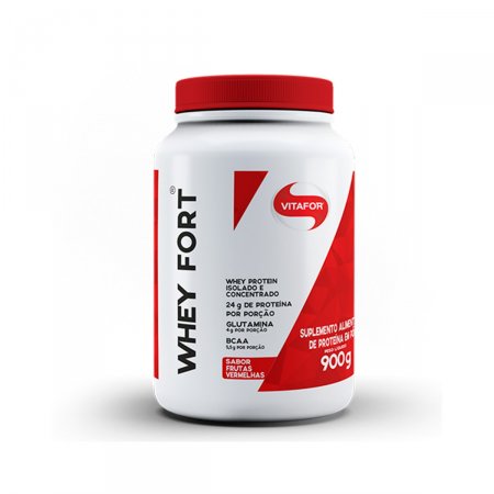 Suplemento Alimentar Vitafor Whey Fort Frutas Vermelhas com 900g