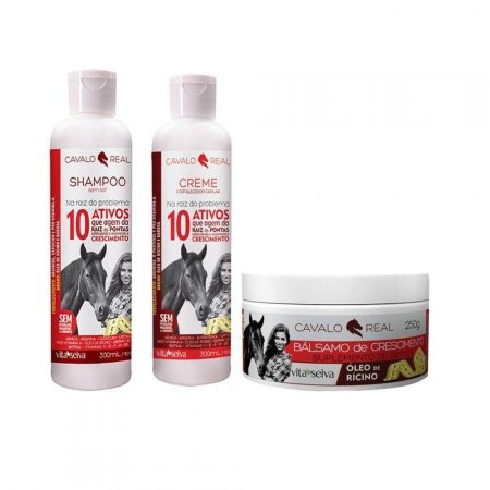 Kit Crescimento Capilar Vita Seiva Cavalo Real (Sh+Cond+Bal)