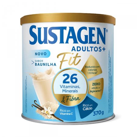 Complemento Alimentar Sustagen Adultos + Fit Sabor Baunilha com 370g