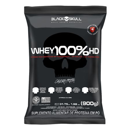 WHEY 100% HD REFIL BLACK SKULL - 900G (WPC, WPI E WPH) REFIL WHEY 100% HD COOKIES & CREAM 900G