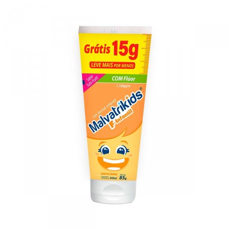 Gel Dental Malvatrikids F-Infantil Anticárie Tutti-Frutti com 85g