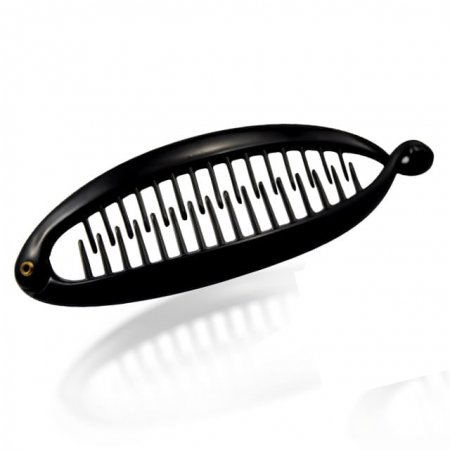 Prendedor Piranha Banana Preto 4,0x11,0cm