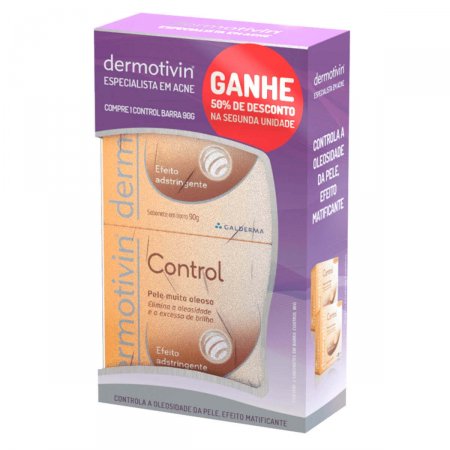 Kit Sabonete Facial em Barra Dermotivin Control com 2 unidades
