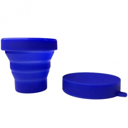 Copo Retrátil de Silicone 140ml - Azul