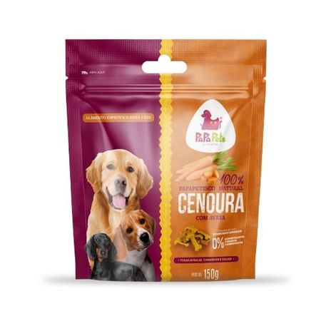 Petisco Natural Para Cachorro PapaPets Sabor Cenoura 150g