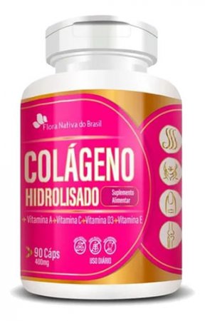 COLAGENO HIDROLISADO E VITAMINAS 400MG 60 CAPSULAS - FLORA NATIVA - A