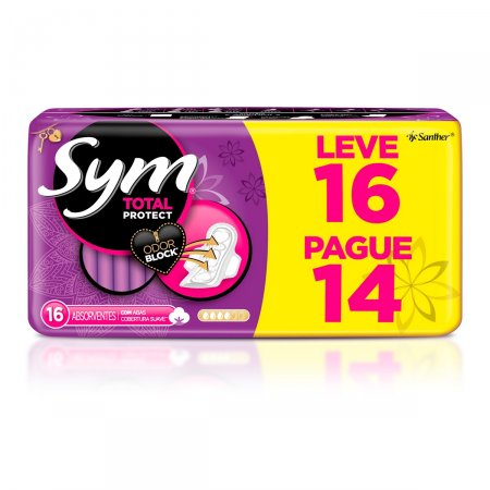 Absorvente Sym Total Protect Suave com Abas com 16 Unidades