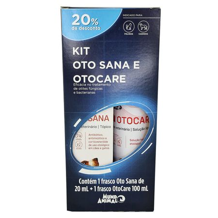 KIt Otosana 20ml e Otocare 100ml Mundo Animal
