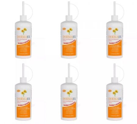 Óleo De Girassol Cicatrizante Dermaex 200ml Kit com 6 Unidades