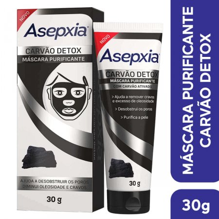 Máscara Facial Asepxia Carvão Detox com 30g
