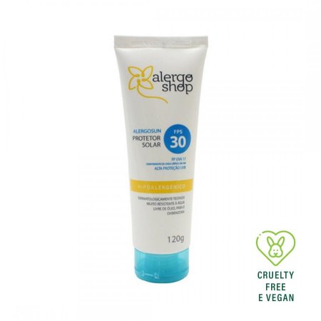 Protetor Solar FPS 30 Hipoalergenico 120g Alergoshop