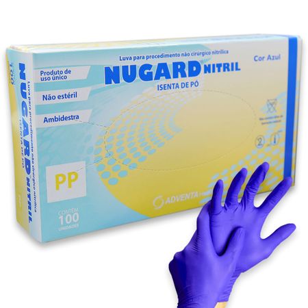 Luva para Procedimento Nitrílica Sem Pó Azul - Nugard Luva para Procedimento Nitrílica Sem Pó PP Azul - Nugard