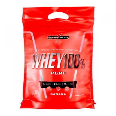 Whey Protein 100% Pure Banana IntegralMédica Refil - 907g