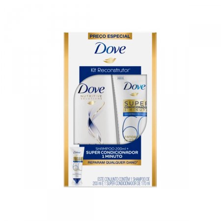 Kit Dove Reconstrutor Shampoo com 200ml + Super Condicionador 1 minuto com 100ml