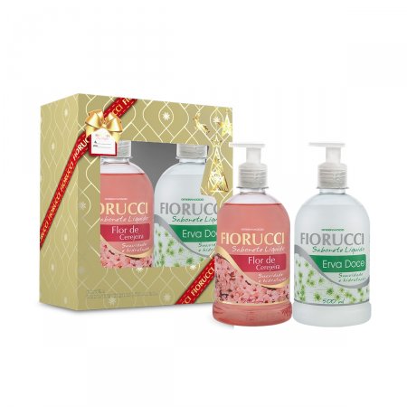 Kit Fiorucci Natal com 2 Sabonetes Líquidos Erva Doce + Flor de Cerejeira com 500ml cada