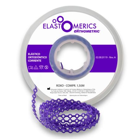 Elastômeros  Corrente 1,5m Roxo - Orthometric Elastômeros Corrente 1,5m Médio Roxo - Orthometric