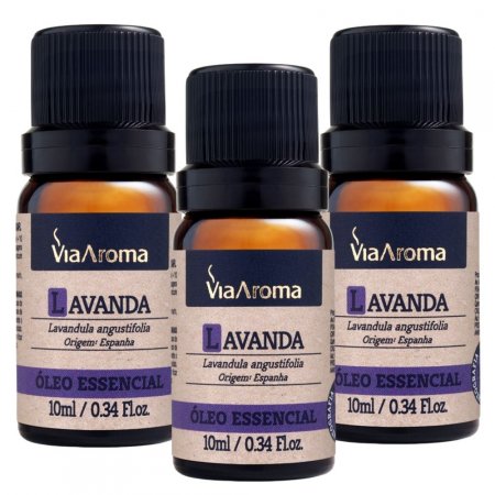 Óleo Essencial Lavanda 100% Puro Natural Via Aroma 3unidades