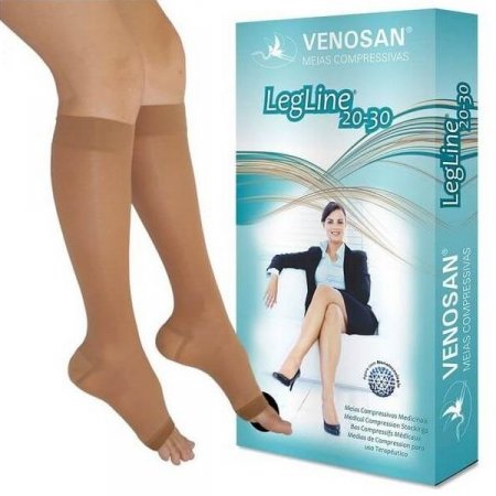 Meia 3/4 Venosan Legline AD 20-30 PE Aberto - Olinda - P