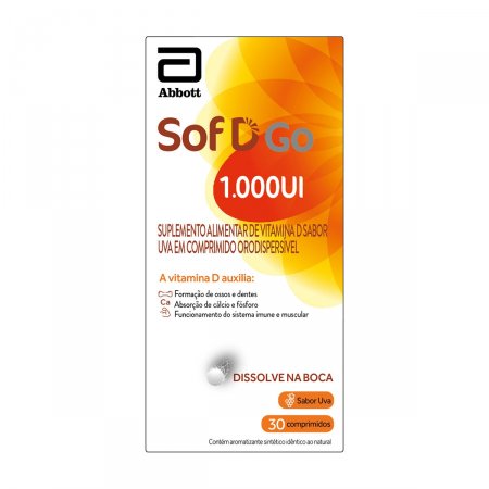 Suplemento Alimentar Sof D Go 1.000UI com 30 Comprimidos