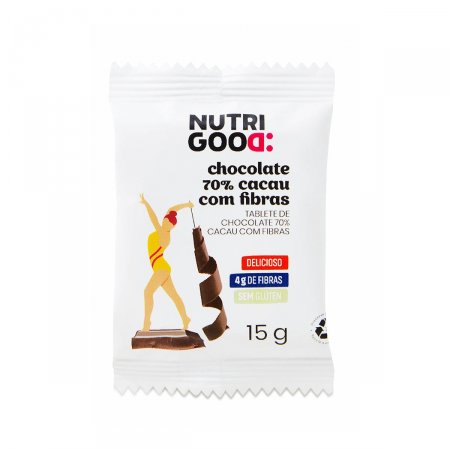 Chocolate 70% Cacau com Fibras Nutrigood com 15g