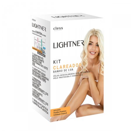 Kit Descolorante Banho de Lua com 1 óleo protetor corporal + 1 pó descolorante + 1 água oxigenada