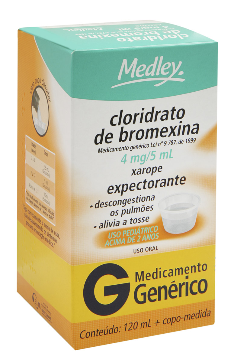 Cloridrato de Bromexina 4mg/5ml Xarope Pediátrico 120ml Genérico Medley