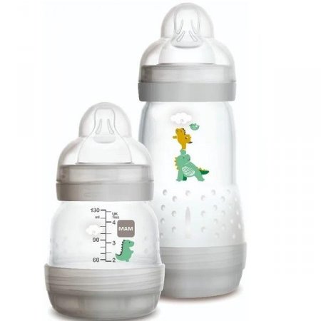 Kit com 2 Mamadeiras EASY START SET Anticolica 130/260ML Cinza MAM 4696