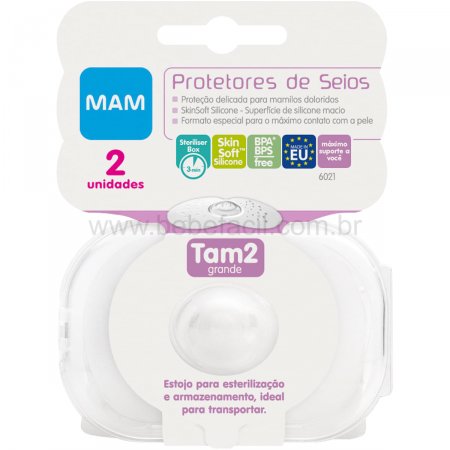 Protetores para Seios Nipple Shields 2pçs Tam 2 - MAM