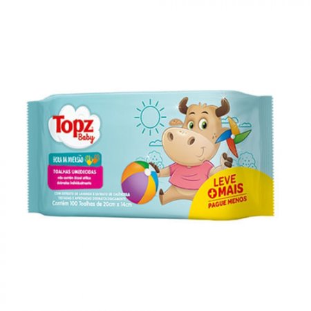 Toalha Umedecida 100 Unid Hora da Diversão Topz Baby