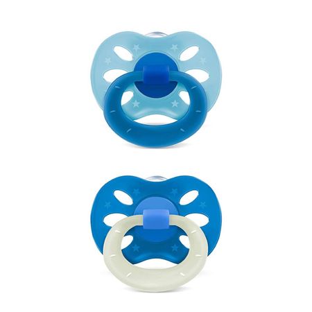 Kit 2 Chupetas Extra Air Brilha No Escuro 6m+ Azul - Lillo