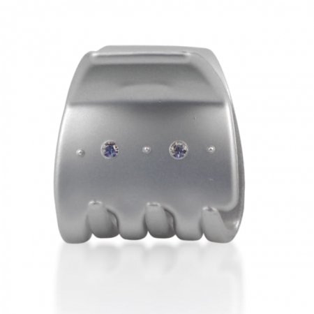 N748FP/4S Tridente c/ Strass Prata Fosco 2,5x3,0cm
