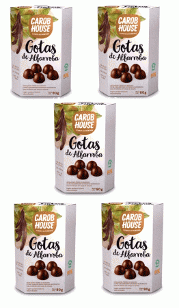 Kit com 5 Alfarroba em Gotas 80g Unidade Carob House