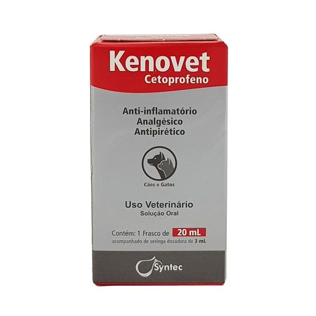 Kenovet Cetoprofeno Suspensão 20ml Syntec Cães e Gatos
