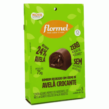 Bombom Creme de Avelã crocante Flormel 75g