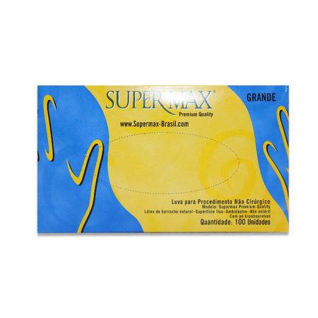 Luva De Procedimento Latex Com Pó - Supermax Luva De Procedimento Latex com Pó Tam G com 100 - Supermax
