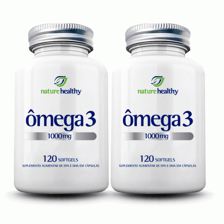 Kit c/2 Ômega 3 1000mg FishOil com 120 cáps. Nature Healthy