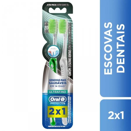 Escova de Dente Oral-B Pro-Saúde Ultrafino Ultra Macia com 2 unidades