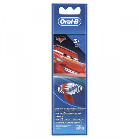 Refil para Escova Elétrica Oral-B Disney Pixar Carros com 2 Unidades