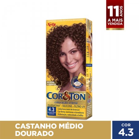 Tintura Cor&Ton Niely 4.3 Castanho Médio Dourado com 1 Unidade