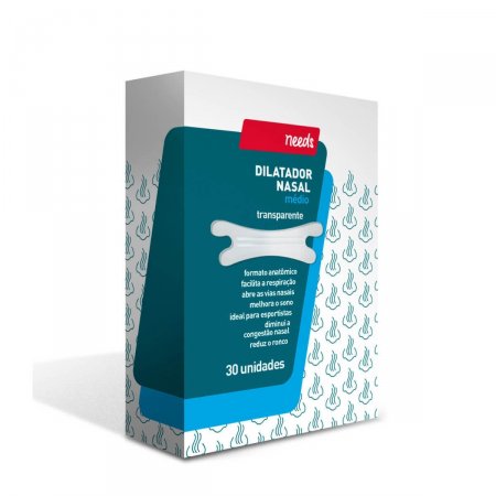Dilatador Nasal Needs Mais Ar Médio Transparente com 30 unidades